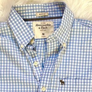 Light Blue & White Checkered A&F - Dress Shirt